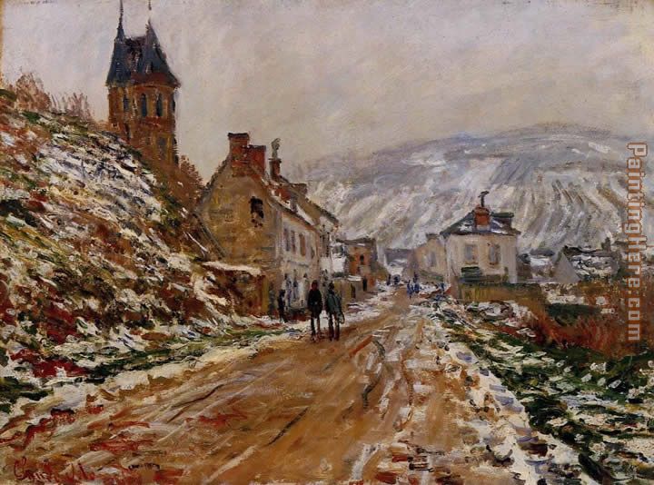 The Road in Vetheuil in Winter painting - Claude Monet The Road in Vetheuil in Winter art painting